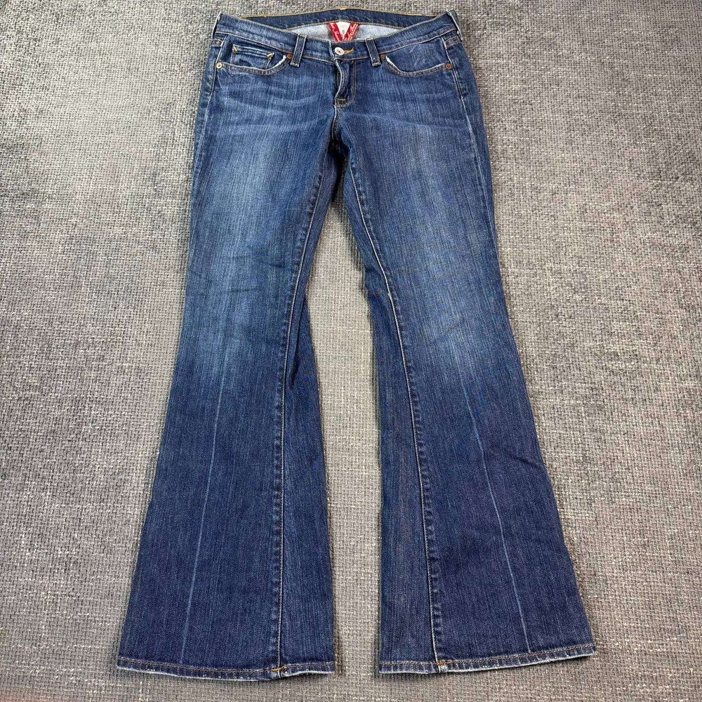 Lucky Brand Zoe Jean Women 8/29 Blue Flare Low Rise Stretch Y2K Denim